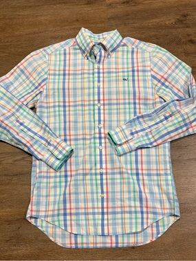 Vineyard Vines Men's Slim Fit Pastel Plaid Long-Sleeve Button-Down Shirt